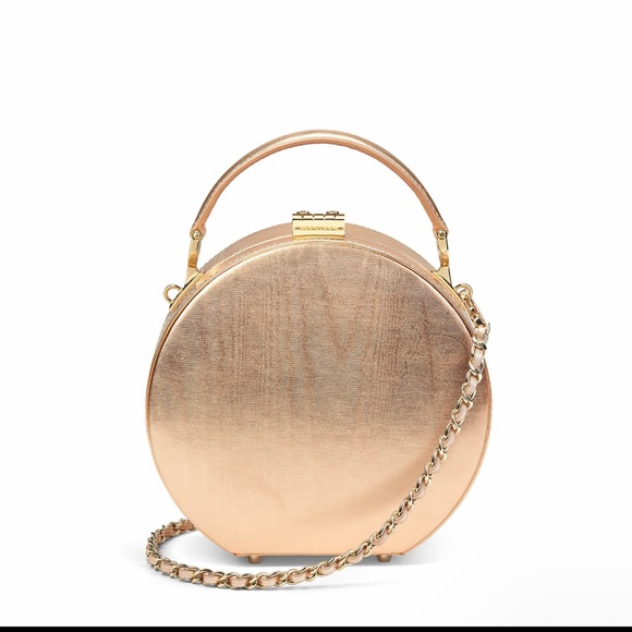 Giles x Aspinal Mini Hat Box Rose Gold Moire Print discontinued - Picture 12 of 17